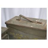 Lot of 2 Vintage Military Ammo Cans Metal Storage Boxes Lot of 2 Vintage Military Ammo Cans Metal Storage Boxes
