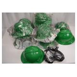 13 MSA V-Gard Green Hard Hats with Headgear, New 13 MSA V-Gard Green Hard Hats with Headgear, New