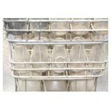 Mid-20th Century Vintage Wire Milk Crates with Assorted Glass Milk Bottles Mid-20th Century Vintage Wire Milk Crates with Assorted Glass Milk Bottles