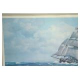 Framed Maritime Art Print - The Sloop Restauration, Robert Moak 1975, 28x36 in Framed Maritime Art Print - The Sloop Restauration, Robert Moak 1975, 28x36 in