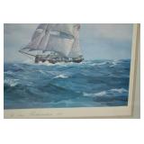 Framed Maritime Art Print - The Sloop Restauration, Robert Moak 1975, 28x36 in Framed Maritime Art Print - The Sloop Restauration, Robert Moak 1975, 28x36 in