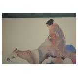 Carol Grigg Watercolor Print, Two Riders, Framed 46x35 Gango Gallery Oregon Carol Grigg Watercolor Print, Two Riders, Framed 46x35 Gango Gallery Oregon