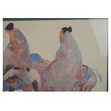 Carol Grigg Watercolor Print, Two Riders, Framed 46x35 Gango Gallery Oregon Carol Grigg Watercolor Print, Two Riders, Framed 46x35 Gango Gallery Oregon