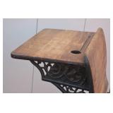 Antique Cast Iron and Wood School Desk Antique Cast Iron and Wood School Desk