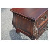 Ornate Dark Wood Coffee Table with Two Matching End Tables Ornate Dark Wood Coffee Table with Two Matching End Tables