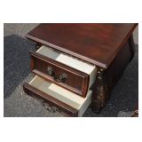 Ornate Dark Wood Coffee Table with Two Matching End Tables Ornate Dark Wood Coffee Table with Two Matching End Tables