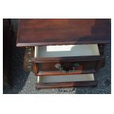Ornate Dark Wood Coffee Table with Two Matching End Tables Ornate Dark Wood Coffee Table with Two Matching End Tables