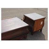 Ornate Dark Wood Coffee Table with Two Matching End Tables Ornate Dark Wood Coffee Table with Two Matching End Tables