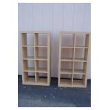 Pair of 8-Cube Maple-Finish Bookcases Pair of 8-Cube Maple-Finish Bookcases