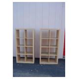 Pair of 8-Cube Maple-Finish Bookcases Pair of 8-Cube Maple-Finish Bookcases
