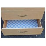 Light Wood 5-Drawer Tall Dresser with Brass Handles Light Wood 5-Drawer Tall Dresser with Brass Handles