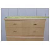 Light Wood 5-Drawer Tall Dresser with Brass Handles Light Wood 5-Drawer Tall Dresser with Brass Handles
