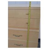 Light Wood 5-Drawer Tall Dresser with Brass Handles Light Wood 5-Drawer Tall Dresser with Brass Handles