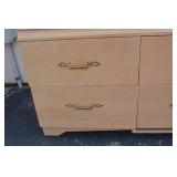 Light Wood 9-Drawer Dresser with Brass Handles Light Wood 9-Drawer Dresser with Brass Handles