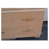 Light Wood 9-Drawer Dresser with Brass Handles Light Wood 9-Drawer Dresser with Brass Handles