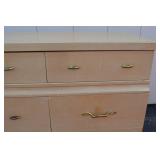 Light Wood 9-Drawer Dresser with Brass Handles Light Wood 9-Drawer Dresser with Brass Handles