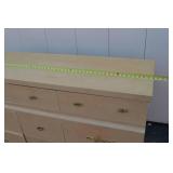 Light Wood 9-Drawer Dresser with Brass Handles Light Wood 9-Drawer Dresser with Brass Handles