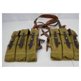 Soviet/Eastern Bloc Canvas and Leather Ammo Pouch Set Soviet/Eastern Bloc Canvas and Leather Ammo Pouch Set