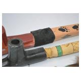 Native American Style Peace Pipe and Decorative Rattle Lot Native American Style Peace Pipe and Decorative Rattle Lot