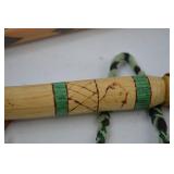 Native American Style Peace Pipe and Decorative Rattle Lot Native American Style Peace Pipe and Decorative Rattle Lot