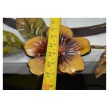 Round Floral Metal Framed Wall Mirror, Approx. 32 Inch Diameter Round Floral Metal Framed Wall Mirror, Approx. 32 Inch Diameter