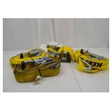 Lot of Yellow Ratchet Tie Down Straps with Hooks Lot of Yellow Ratchet Tie Down Straps with Hooks