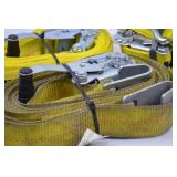Lot of Yellow Ratchet Tie Down Straps with Hooks Lot of Yellow Ratchet Tie Down Straps with Hooks