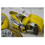 Lot of Yellow Ratchet Tie Down Straps with Hooks Lot of Yellow Ratchet Tie Down Straps with Hooks