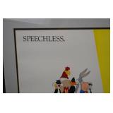 Framed Warner Bros. "Speechless" Mel Blanc Tribute Poster Art 29x23 Framed Warner Bros. "Speechless" Mel Blanc Tribute Poster Art 29x23