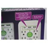 2-Pack RapidCharge Surge Protectors with USB A+C Ports, 6 Outlets Each 2-Pack RapidCharge Surge Protectors with USB A+C Ports, 6 Outlets Each