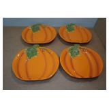 Set of Four Pumpkin Plates