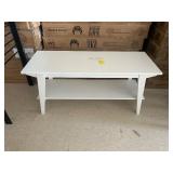 NEW - Walker Edison Minimalist White Bench with Shelf - MSRP - $195 NEW - Walker Edison Minimalist White Bench with Shelf - MSRP - $195