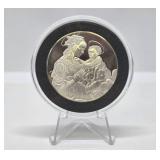 100 Greatest Masterpieces - Large Solid Sterling Silver Coin - Madonna & Child w/Angels