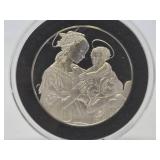 100 Greatest Masterpieces - Large Solid Sterling Silver Coin - Madonna & Child w/Angels