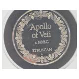 100 Greatest Masterpieces - Large Solid Sterling Silver Coin - Apollo of Veii