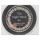 100 Greatest Masterpieces - Large Solid Sterling Silver Coin - The Night Watch - Rembrandt
