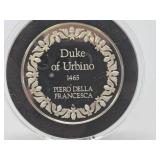 100 Greatest Masterpieces - Large Solid Sterling Silver Coin - Duke of Urbino