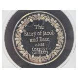 100 Greatest Masterpieces - Large Solid Sterling Silver Coin - The Story of Jacob & Esau