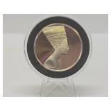 100 Greatest Masterpieces - Large Solid Sterling Silver Coin - Queen Nefertiti