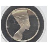 100 Greatest Masterpieces - Large Solid Sterling Silver Coin - Queen Nefertiti