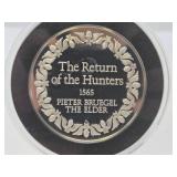 100 Greatest Masterpieces - Large Solid Sterling Silver Coin - The Return of the Hunters