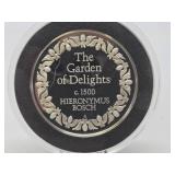 100 Greatest Masterpieces - Large Solid Sterling Silver Coin - The Garden of Delights