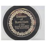100 Greatest Masterpieces - Large Solid Sterling Silver Coin - Erasmus of Rotterdam