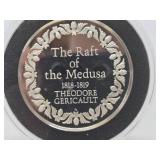 100 Greatest Masterpieces - Large Solid Sterling Silver Coin - The Raft of the Medusa