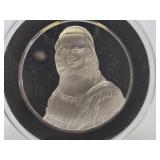 100 Greatest Masterpieces - Large Solid Sterling Silver Coin - Mona Lisa