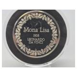 100 Greatest Masterpieces - Large Solid Sterling Silver Coin - Mona Lisa