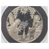 100 Greatest Masterpieces - Large Solid Sterling Silver Coin - The Annunciation - Martini & Memmi