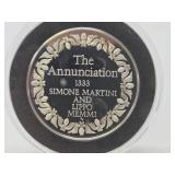 100 Greatest Masterpieces - Large Solid Sterling Silver Coin - The Annunciation - Martini & Memmi