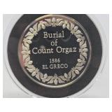 100 Greatest Masterpieces - Large Solid Sterling Silver Coin - Burial of Count Orgaz
