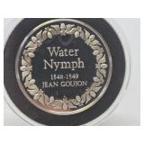 100 Greatest Masterpieces - Large Solid Sterling Silver Coin - Water Nymph